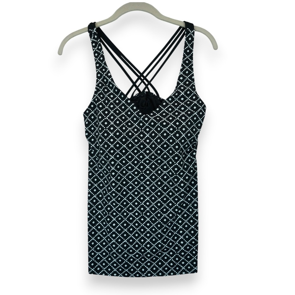 NWT Talbots Miraclesuit Light Control Swim Tankini, Women's Size 8 - Black/White